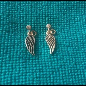 Pandora Angel wing earrings.